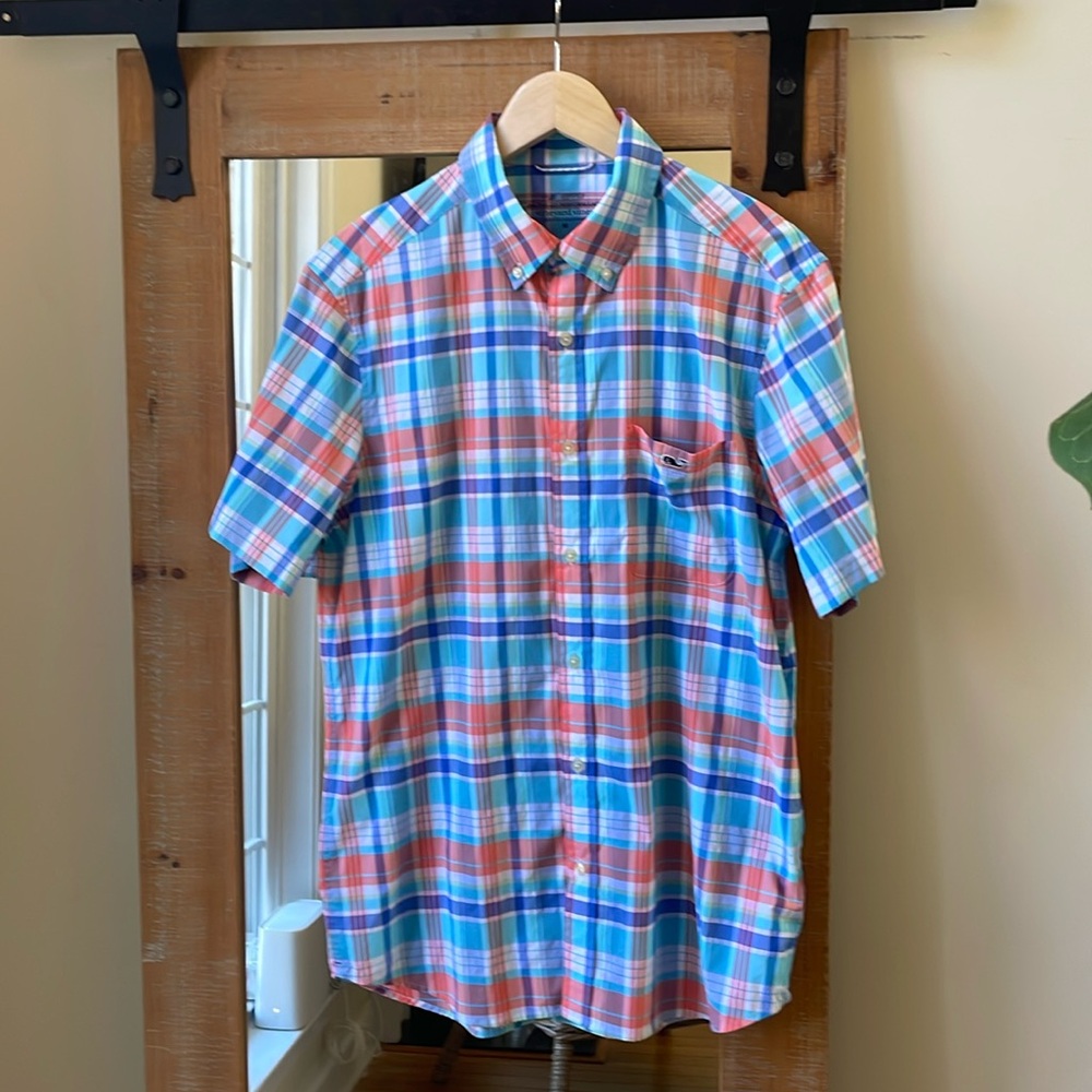 Vineyard Vines On the Go Plaid Button Down Shirt Size M